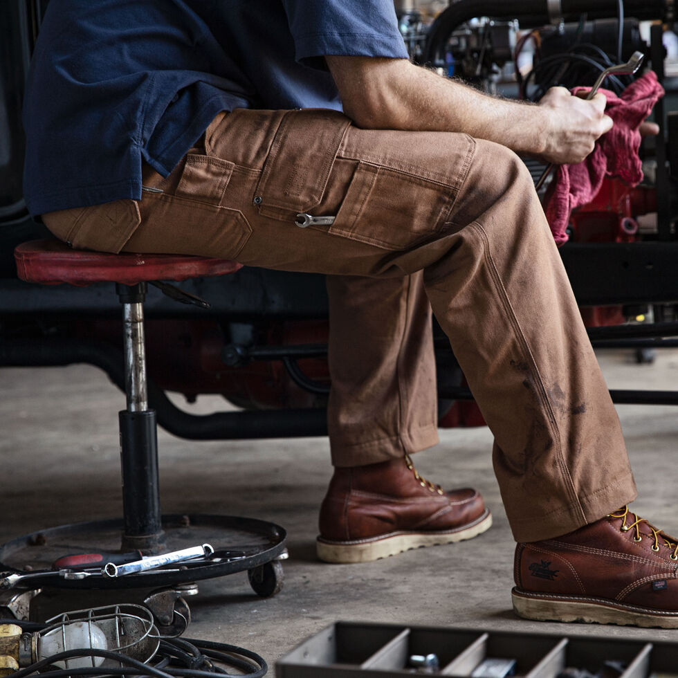 Relaxed straight-leg cargo work pants