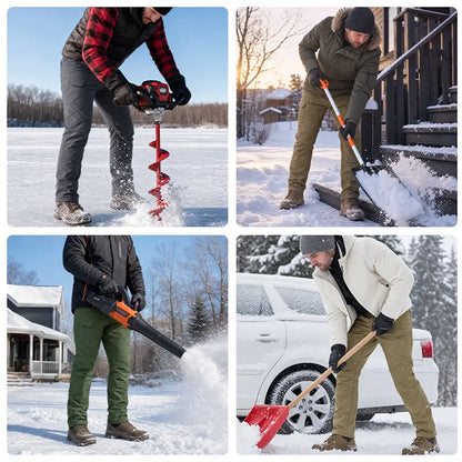 Cargo pants styled for outdoor winter tasks