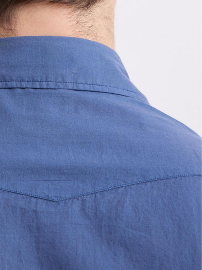 Casual Soft And Comfortable Simple Cobalt Blue Shirt