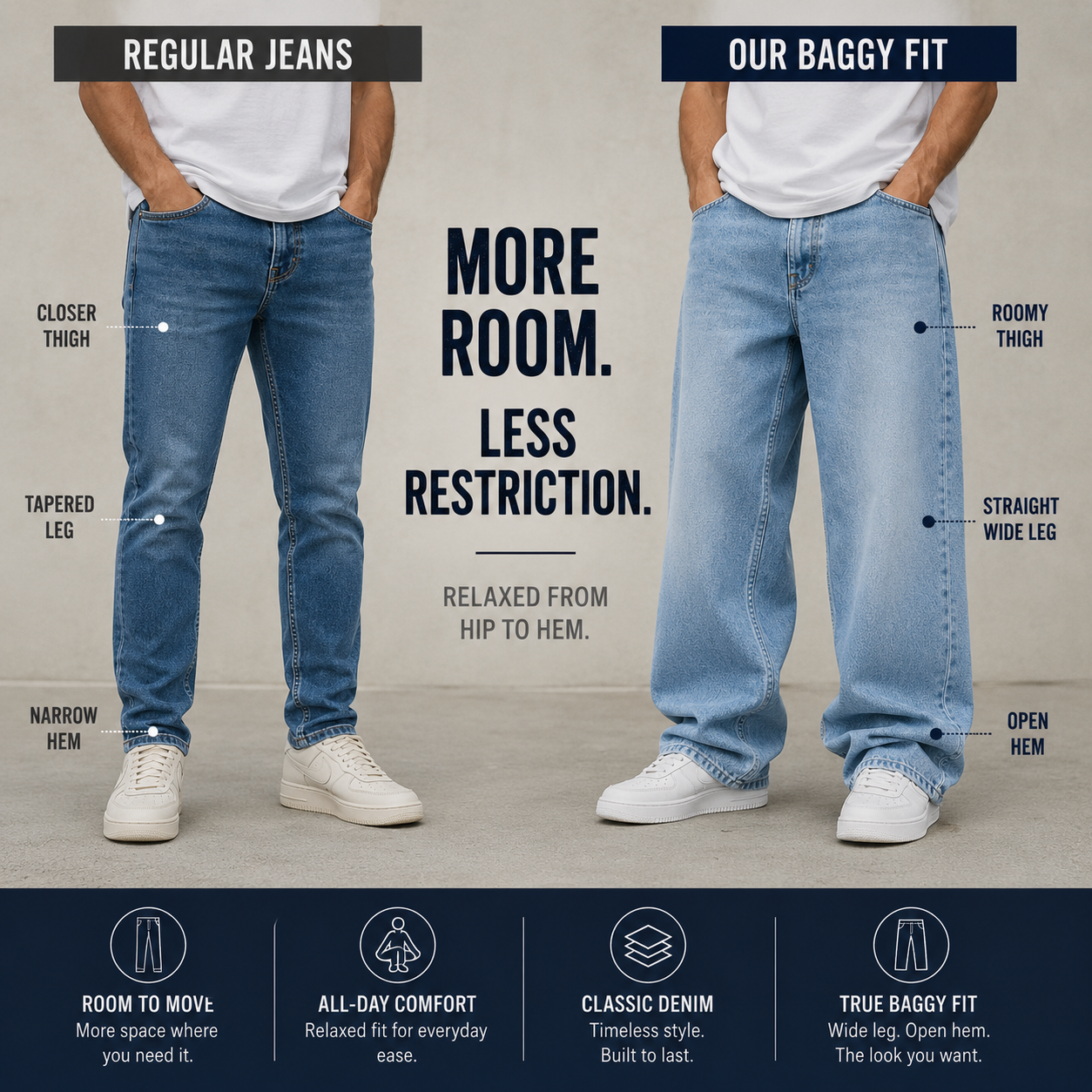 🔥 BESTSELLER | 6PCS $25.99 | Men’s 90s Baggy Fit Jeans