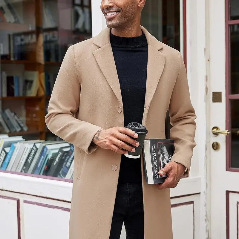 🔥 BESTSELLER | 3PCS $24.95 | Men's Classic Single-Breasted Overcoat-2