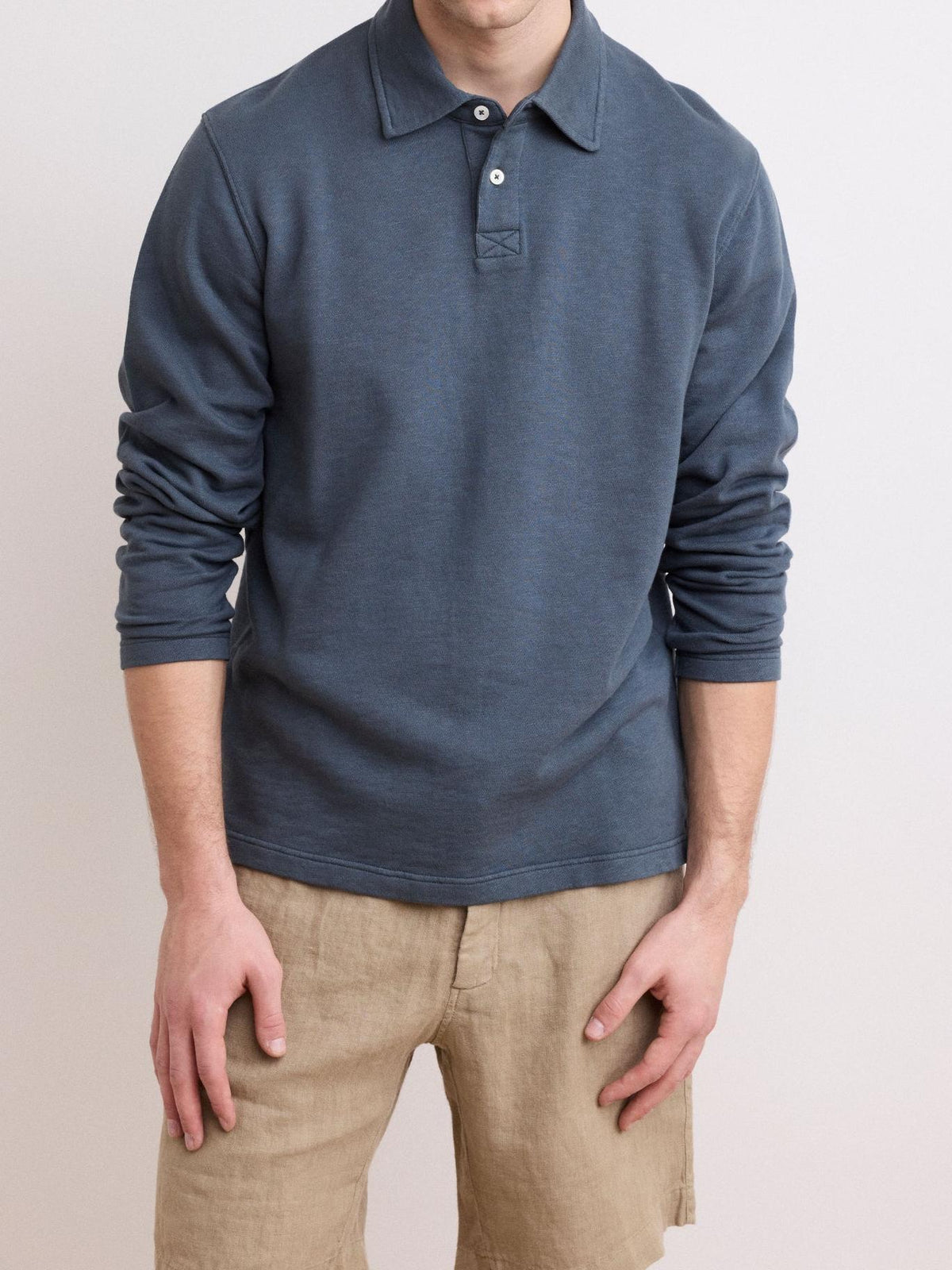 Comfortable Casual Breathable Soft Wash Blue Polo Shirt