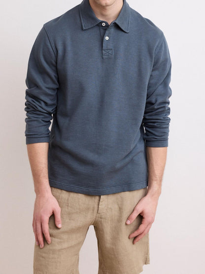 Comfortable Casual Breathable Soft Wash Blue Polo Shirt