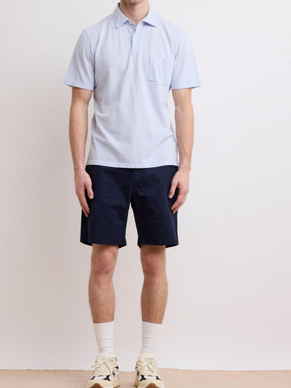 Comfortable Casual Breathable Soft Faded Blue Polo Shirt