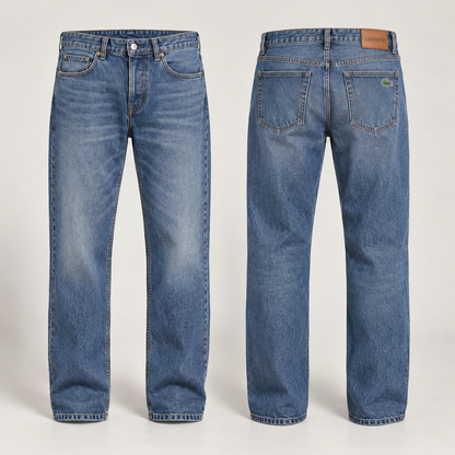 Men's Organic Cotton Slim-Fit Stretch Jeans – Classic 5-Pocket Jeans with Zip Fly & Belt Loops