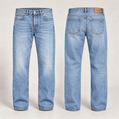 Men's Organic Cotton Slim-Fit Stretch Jeans – Classic 5-Pocket Jeans with Zip Fly & Belt Loops