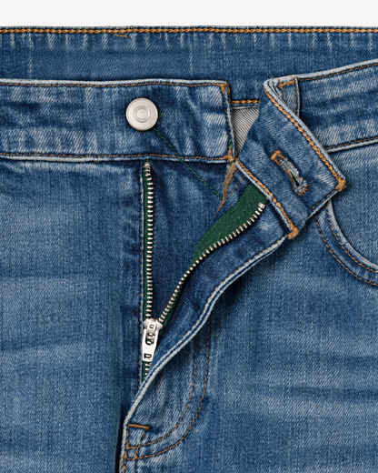 Men's Organic Cotton Slim-Fit Stretch Jeans – Classic 5-Pocket Jeans with Zip Fly & Belt Loops