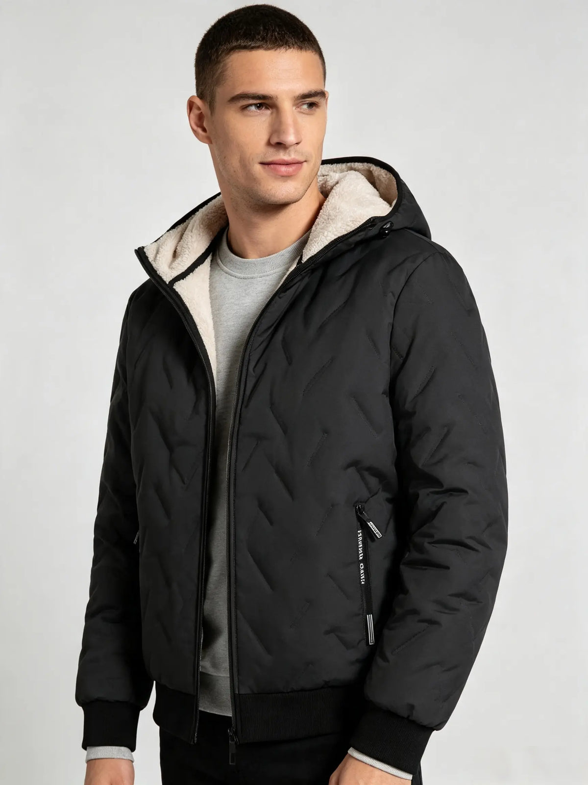 Men's warm hooded winter jacket
