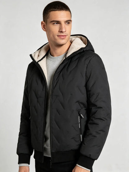 Men's warm hooded winter jacket