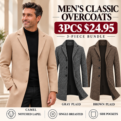🔥 BESTSELLER | 3PCS $24.95 | Men's Classic Single-Breasted Overcoat-2