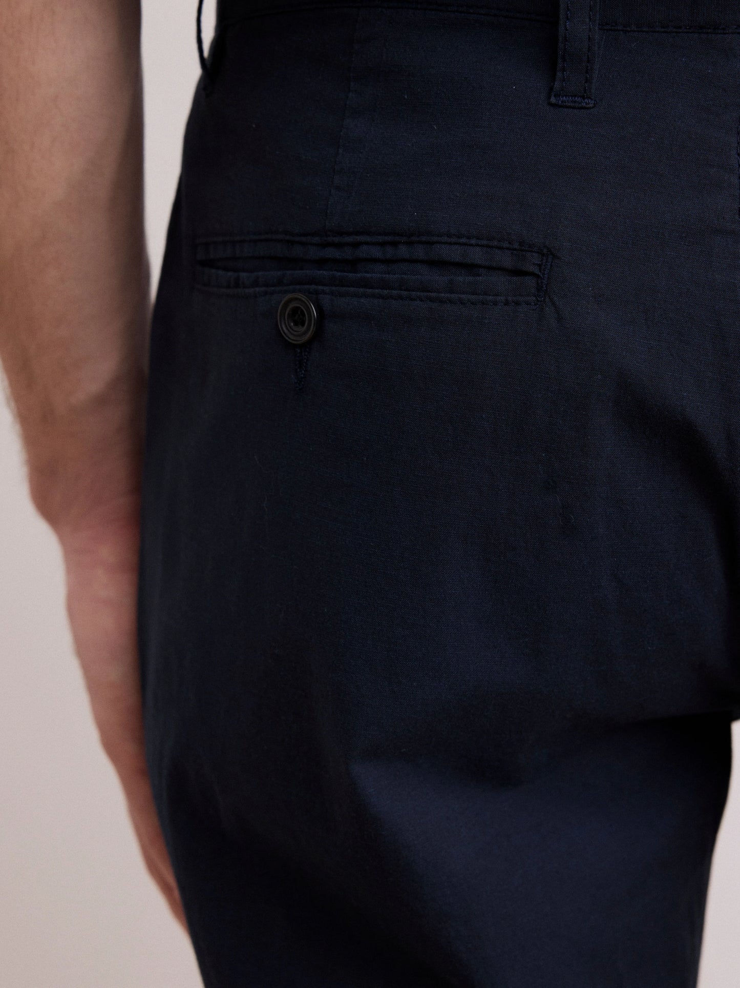 Casual Style Deep Blue Cotton Pants