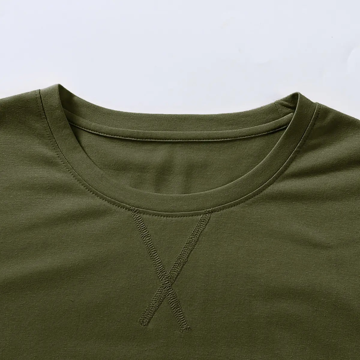 X-stitch crewneck detail