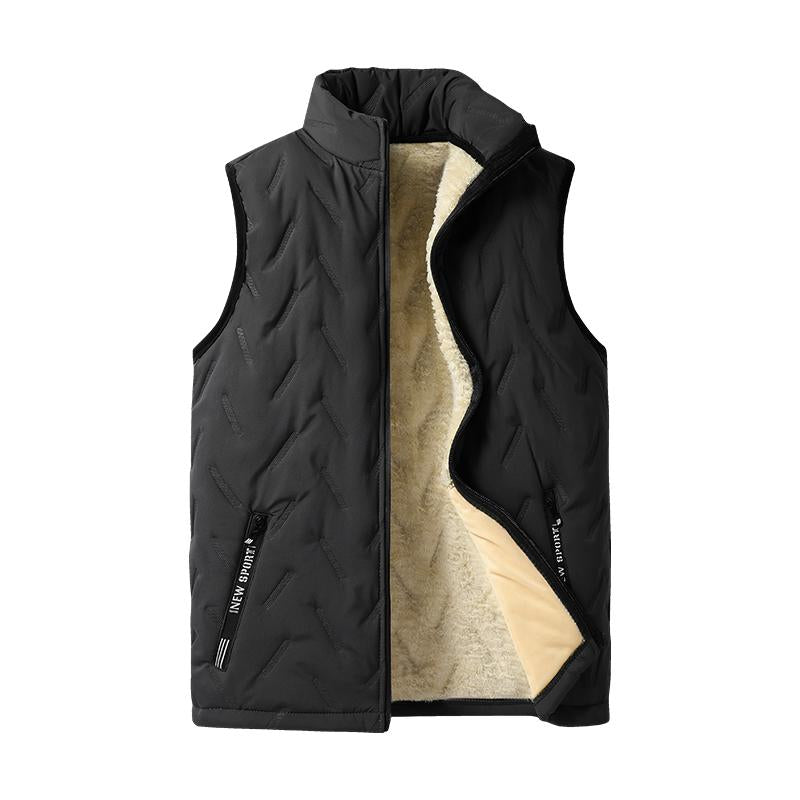Black fleece-lined vest