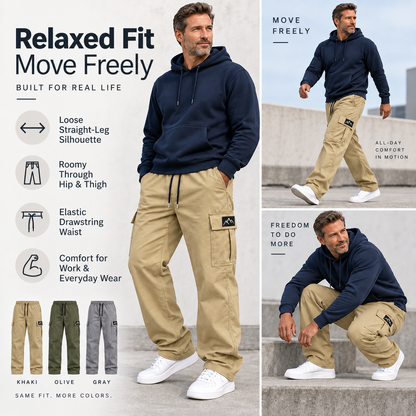 🔥 BESTSELLER | 3PCS $19.95 | Men's Loose-Fit Cargo Pants