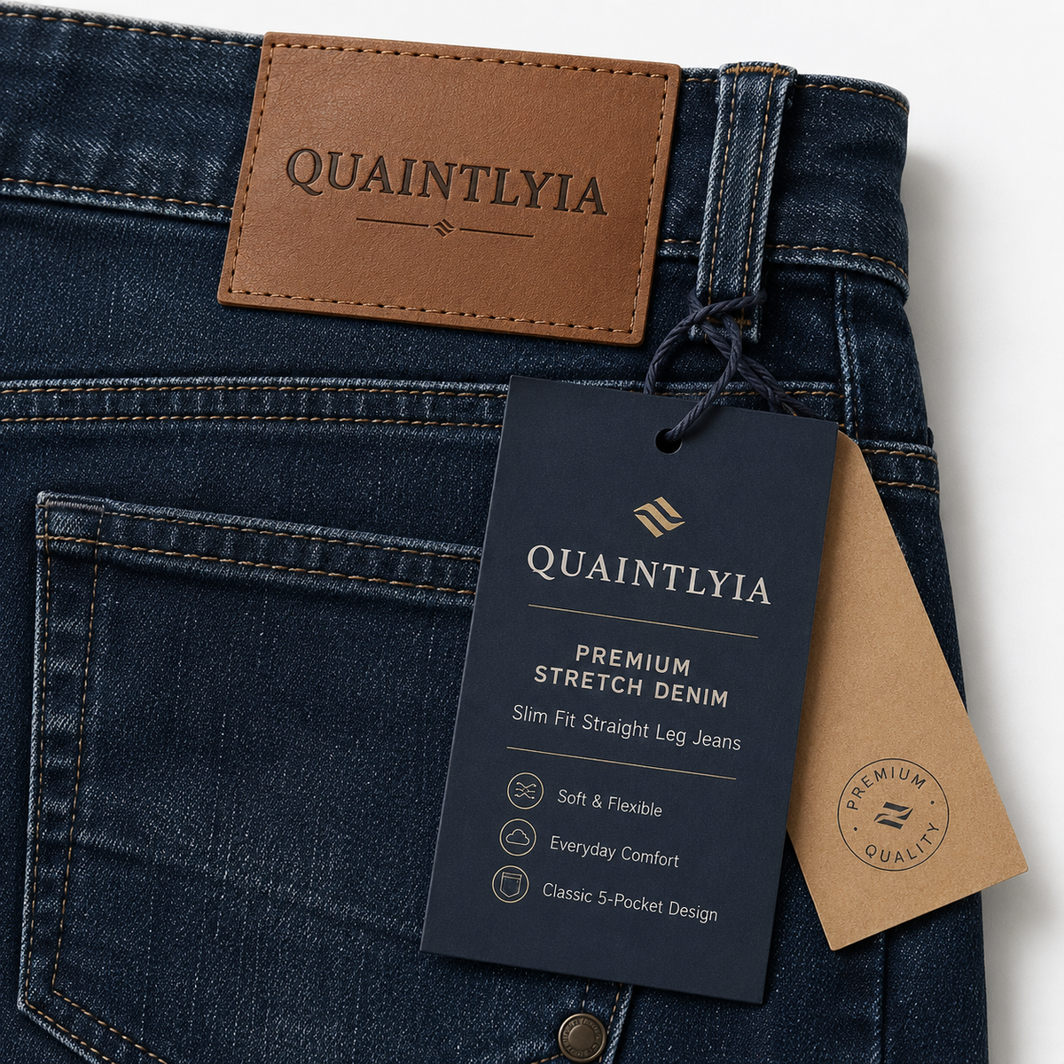 Quaintlyia Premium Stretch Denim Brand Label