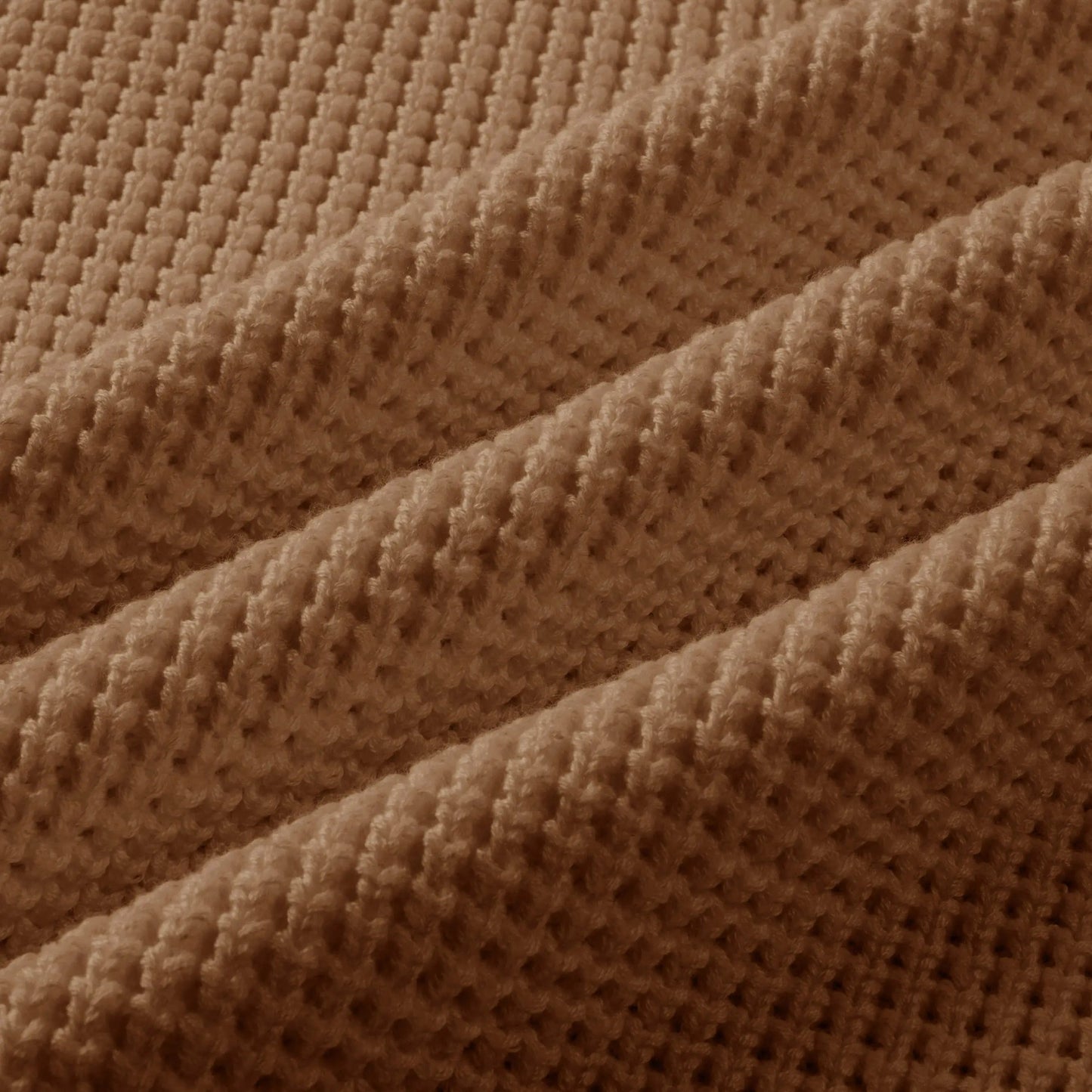 Men’s Waffle Knit Sweater - Waffle Texture Close-Up