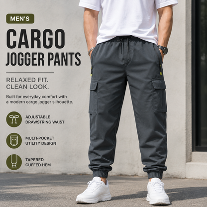 Men’s Cargo Jogger Pants - Front Fit