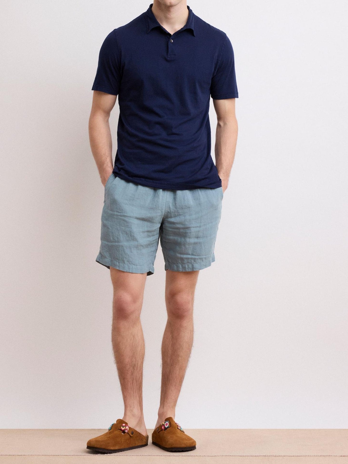 Comfortable Casual Breathable Soft Bleu Marine Polo Shirt