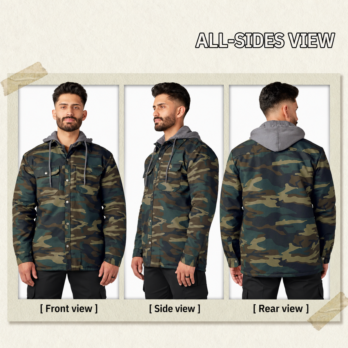 🔥 BESTSELLER | 4PCS $19.95 | Men's Water-Repellent Hooded Shirt Jacket