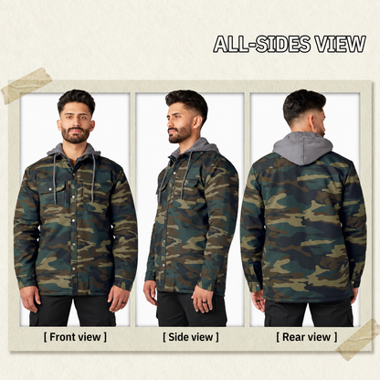 🔥 BESTSELLER | 4PCS $19.95 | Men's Water-Repellent Hooded Shirt Jacket