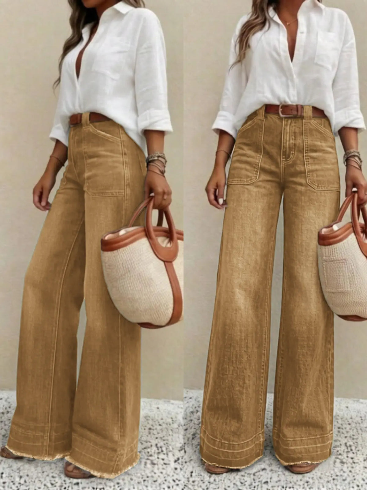 🔥 BESTSELLER | 8PCS $24.95 | Women's High-Waist Wide-Leg Jeans