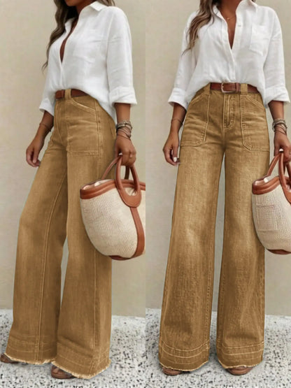 🔥 BESTSELLER | 8PCS $24.95 | Women's High-Waist Wide-Leg Jeans