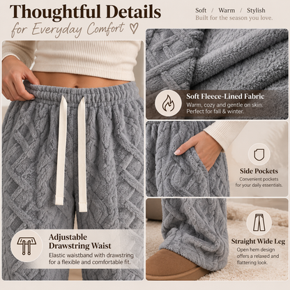 🔥 BESTSELLER | 6PCS $24.63 | Women's Retro Fleece Wide-Leg Pants