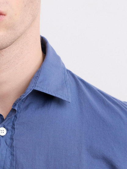 Casual Soft And Comfortable Simple Cobalt Blue Shirt