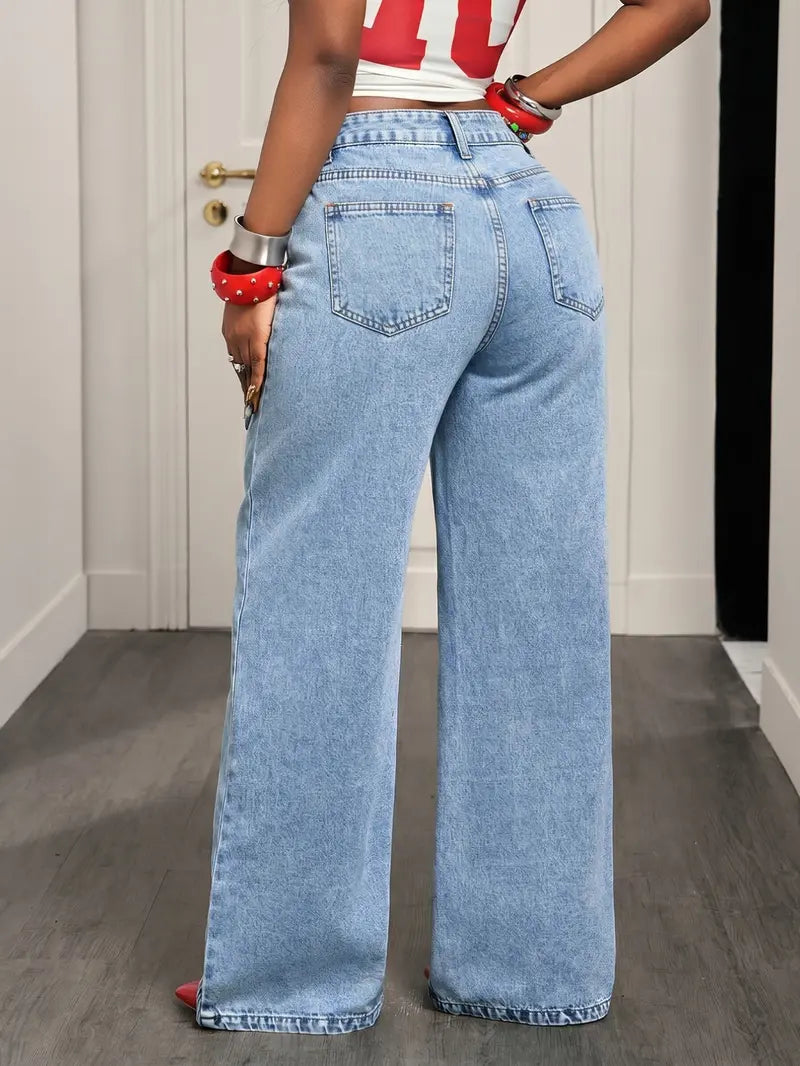 Light blue jeans back view