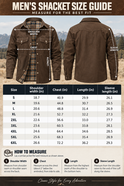 🔥 BESTSELLER | 6PCS $25.99 | Men's Flannel-Lined Western Shacket