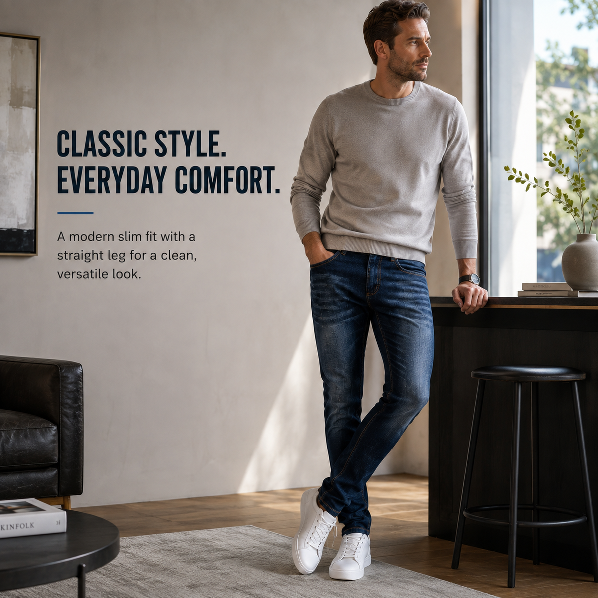 Men’s Stretch Slim-Fit Jeans - Everyday Lifestyle