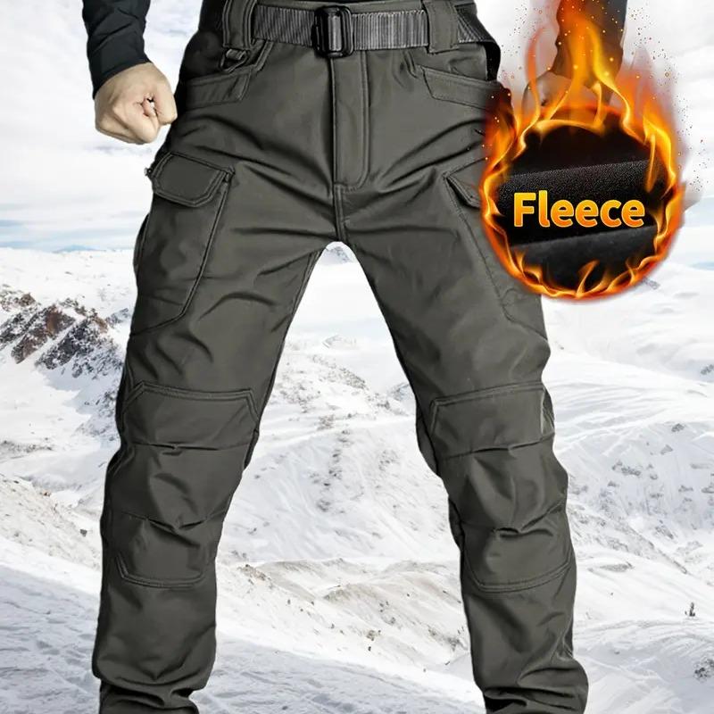 Charcoal Gray fleece-lined tactical cargo pants