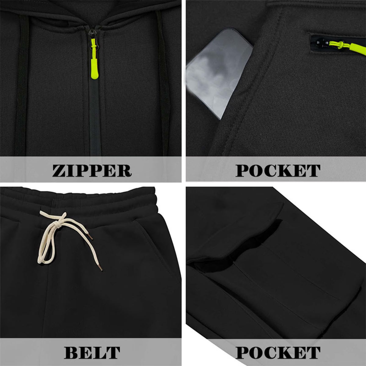 🔥 BEST SELLER | 6PCS $24.63 | Men’s 1/4 Zip Hoodie & Cargo Jogger Sweat Set
