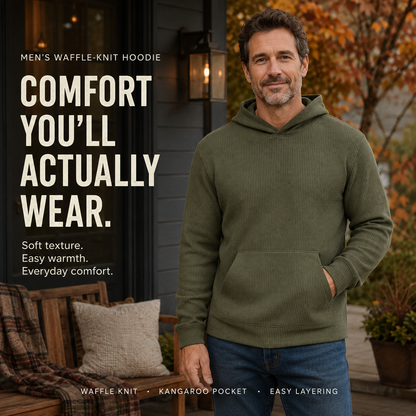 🔥 BESTSELLER | 6PCS $24.63 | Men’s Waffle-Knit Pullover Hoodies