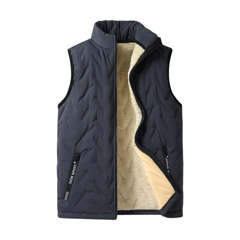 Gray fleece-lined vest