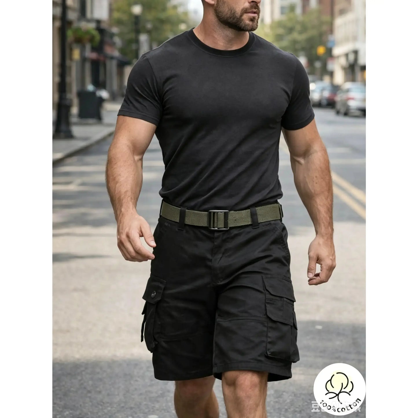 🔥 BEST SELLER | 8PCS $24.63 | Men’s Multi-Pocket Tactical Cargo Shorts + 8 Blets