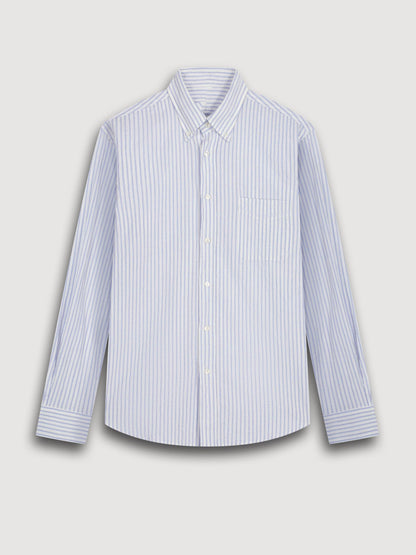 Casual Soft And Comfortable Blue And White Striped Shirt