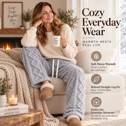 🔥 BESTSELLER | 6PCS $24.63 | Women's Retro Fleece Wide-Leg Pants