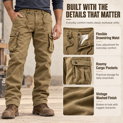 🔥 BESTSELLER | 6PCS $25.99 | Men's Vintage Washed Cargo Work Pants