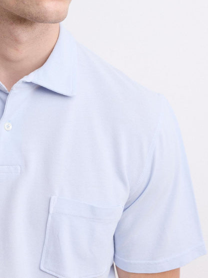 Comfortable Casual Breathable Soft Faded Blue Polo Shirt