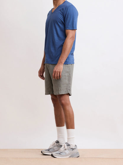 Men's Army Green Linen Shorts