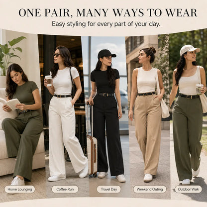 🔥 BESTSELLER | 6PCS $24.63 | Women's High-Waisted Wide Leg Trousers