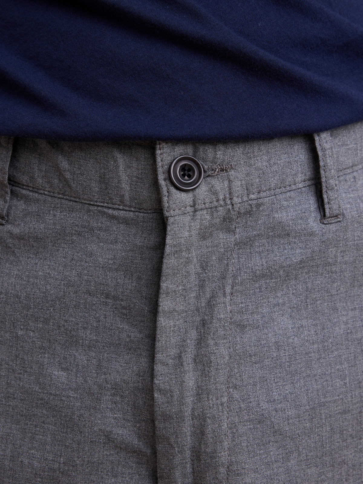 Casual Style Heather Grey Cotton Pants