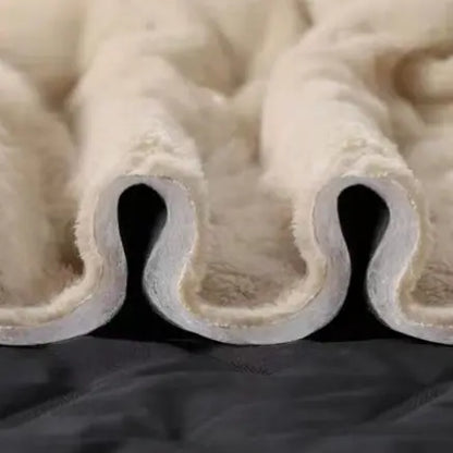 Men's fleece-lined winter jacket detail