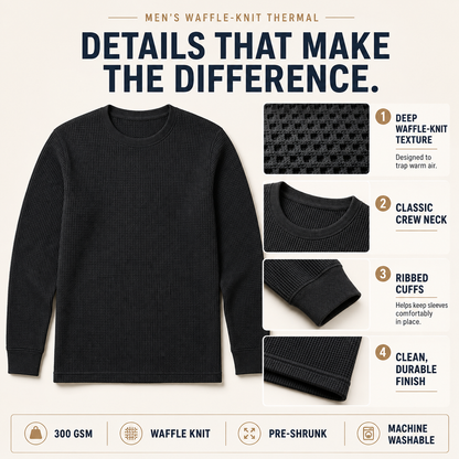 🔥 BESTSELLER | 10PCS $25.99 | Men’s Waffle-Knit Thermal Shirts
