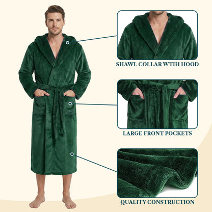 🔥 BESTSELLER | 4PCS $24.63 | Men’s Hooded Plush Robes