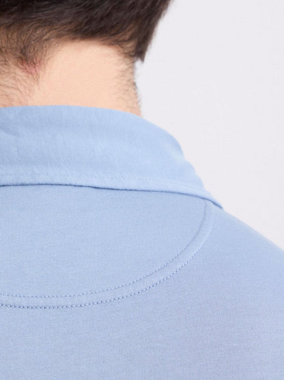 Comfortable Casual Breathable Soft Storm Blue Polo Shirt