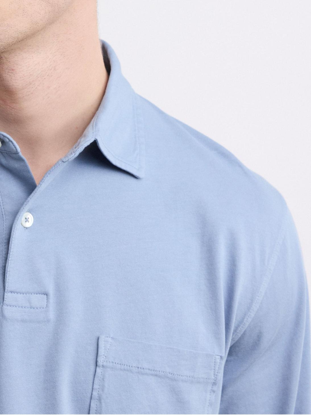Comfortable Casual Breathable Soft Storm Blue Polo Shirt