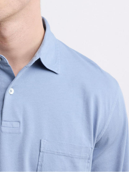 Comfortable Casual Breathable Soft Storm Blue Polo Shirt