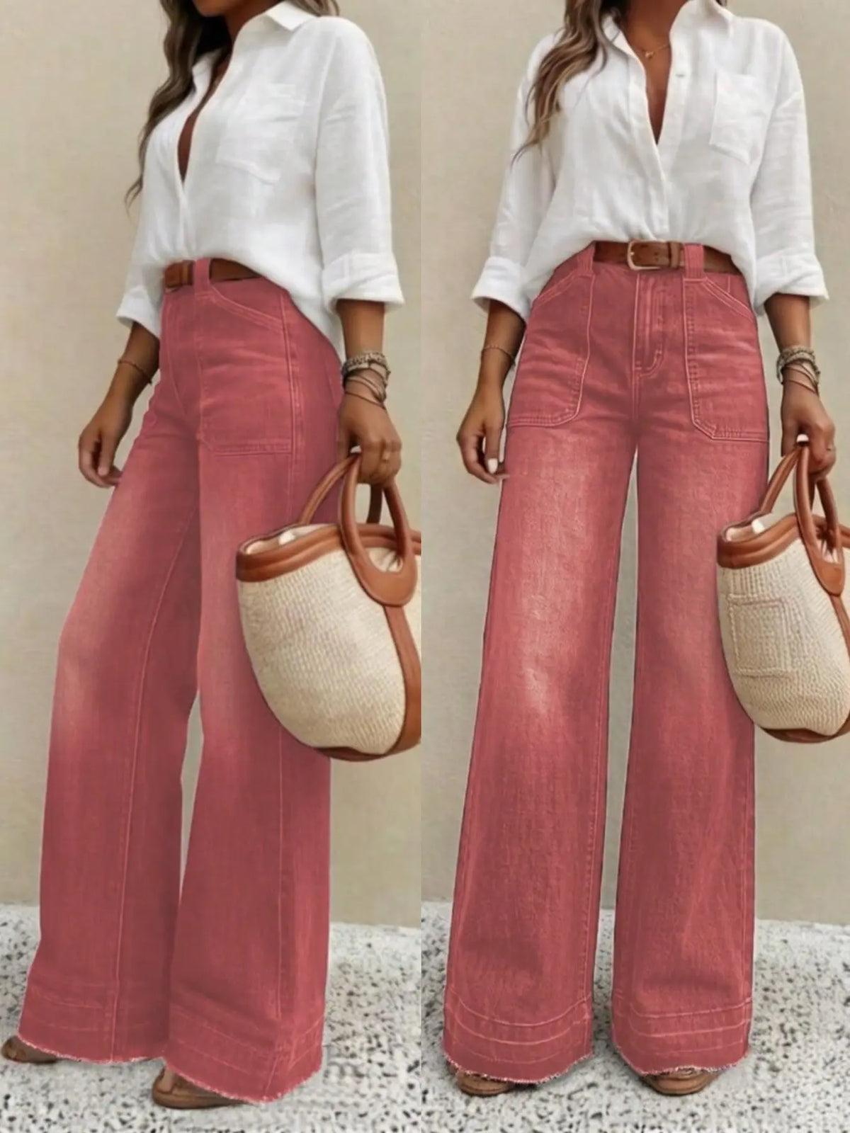 🔥 BESTSELLER | 8PCS $24.95 | Women's High-Waist Wide-Leg Jeans